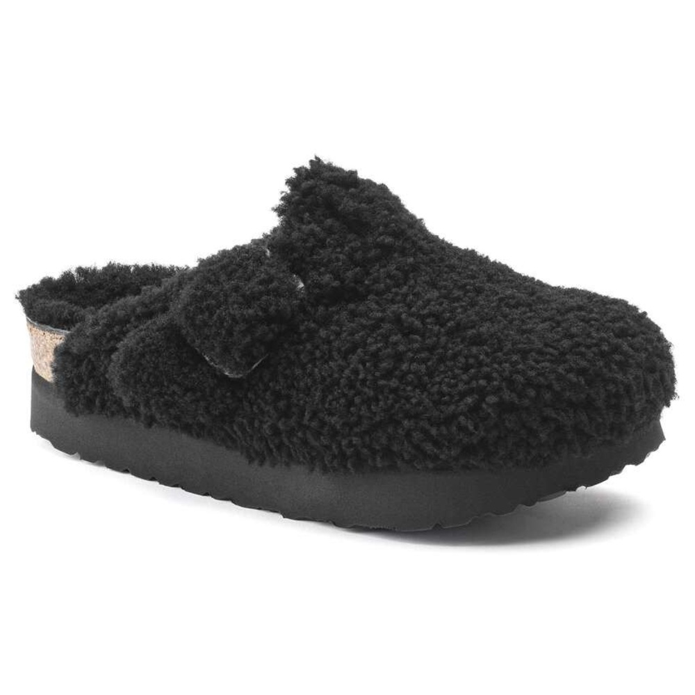 Papillio Black Fuzzy Slippers